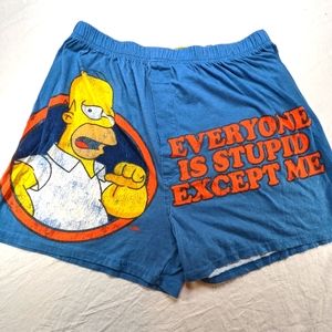 Homer Simpson 2007 Everyone is Stupid Except Me Boxer Shorts Large